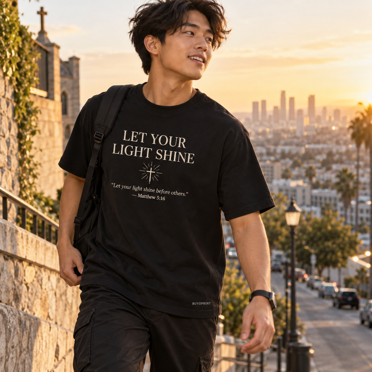 Let Your Light Shine Christian Tee — Matthew 5:16